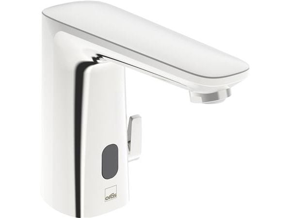 Oras Electra 9210FZ kosketusvapaa pesuallasliitin · 3V/117mm juoksuputki · 1h m/bl · t/hv u/bv · kromattu · komposiitti