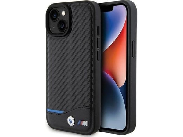 BMW BMHCP15S22NBCK iPhone 15 / 14 / 136.1" black Leather Carbon