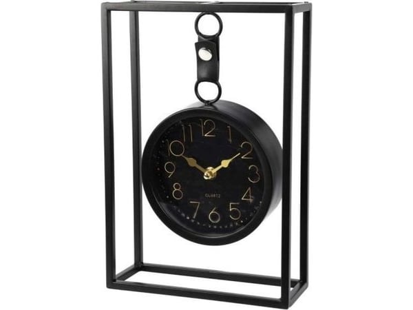 Koopman metallinen pöytäkello 20x31 cm musta