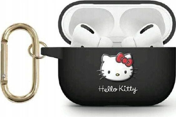 Hello Kitty HKAP23DKHSK AirPods Pro 2 (2022/2023) skydd svart/svart silikon 3D kattens huvud