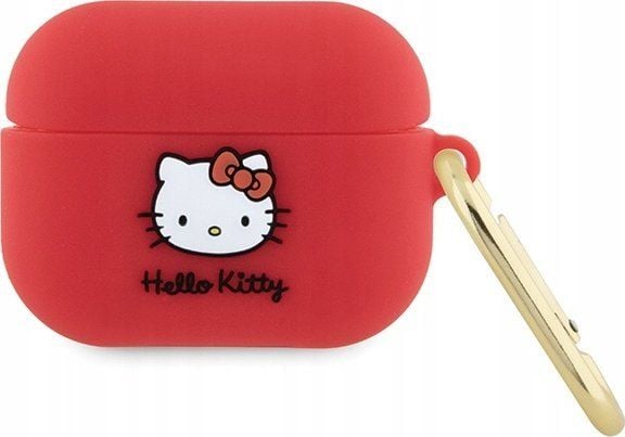 Hello Kitty HKAP3DKHSF fodral till AirPods Pro fuchsia/ fuschia silikon 3D Kitty-huvud