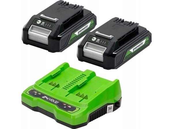 Greenworks GSK24B4X, 24V Starter kit, 2x4 Ah batteri + dobbeltlader Greenworks GSK24B4X, 24V Starter kit, 2x4 Ah batteri + dobbeltlader