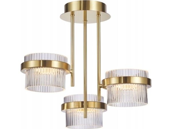 Italux hengende lampe Italux Tiara PND-77362-3-24W-GD hengende lampe overheng 3x24W LED 3000K gull/transparent