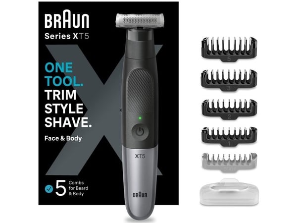 Braun XT5100, Pestävä, Akku, Musta, Harmaa