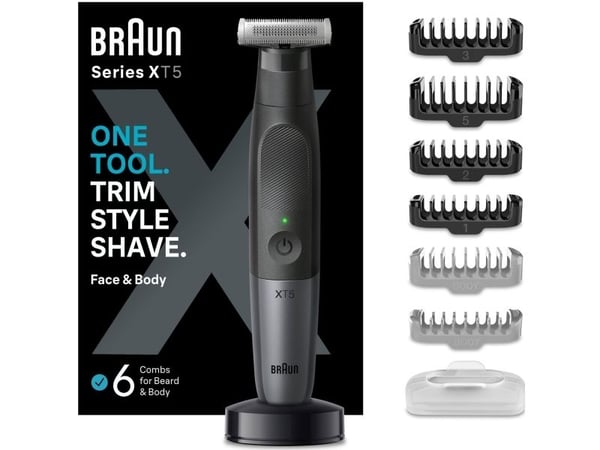Braun XT5300, Sort, Plast, Rustfritt stål, Rektangel, 1 mm, 5 mm, Universell