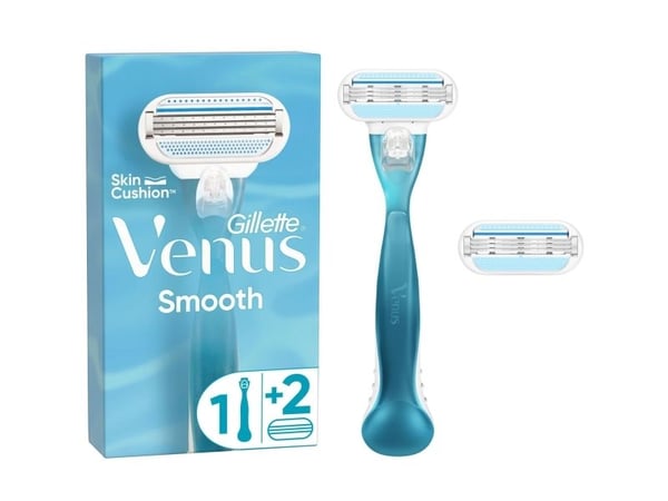 Gillette Venus barberhøvel for kvinner Smooth, inkl. 2 blader, 3 blader, ergonomisk design (1 stk) (8001090585752)