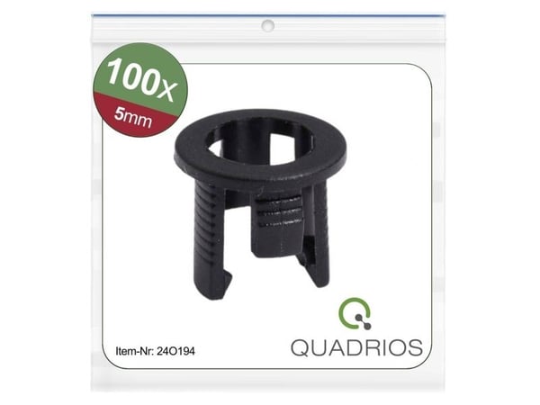 Quadrios 24O194 24O194 LED-pistorasia Muovi Sopii LED 5 mm:lle