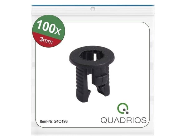 Quadrios 24O193 24O193 LED-pistorasia Muovi Sopii LED 3 mm:lle