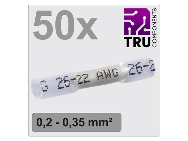 TRU COMPONENTS TC-12888396 Puristusliitin puristusletkulla 0,2 mm² 0,35 mm² Täysin eristetty Valkoinen 50 kpl TRU COMPONENTS TC-12888396 Puristusliitin puristusletkulla 0,2 mm² 0,35 mm² Täysin eristetty Valkoinen 50 kpl