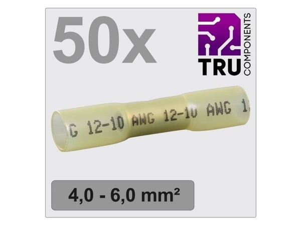 TRU COMPONENTS TC-12888412 presskabelsko med krympslang 4 mm² / 6 mm² helisolerad gul 50 st
