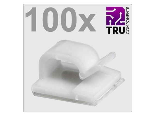 TRU COMPONENTS T24CA021 Kaapeliklipsit Itsekiinnittyvät TC-12888440 Bundle-Ø-alue 1-7 mm Valkoinen 100 kpl