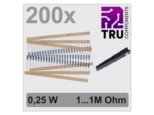TRU COMPONENTS TC-12888448 T22P035 Metallivastusvalikoima aksiaalilangalla 0,25 W 0,01 % 200 kpl 200 kpl
