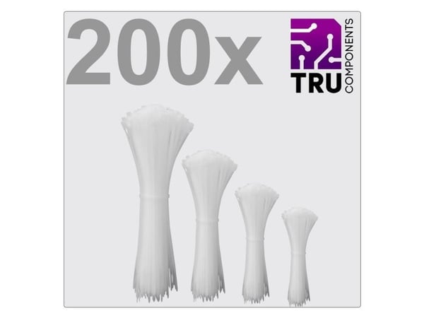 TRU COMPONENTS TC-12888556 T24CA071 Kaapelinside Valkoinen UV-stabiloitu 200 kpl