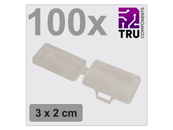 TRU COMPONENTS TC-12888604 T24CA083 Merkintäteline Kohokuvioitu pinta: 18 x 30 mm Läpinäkyvä Merkintöjen määrä: 100 100 kpl