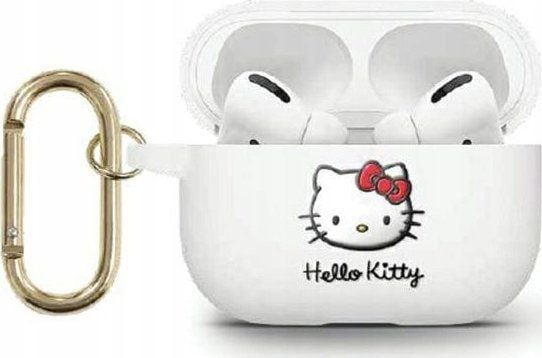 Hello Kitty HKAP23DKHSH AirPods Pro 2 (2022/2023) deksel i silikon 3D Kitty Head, hvit/hvit
