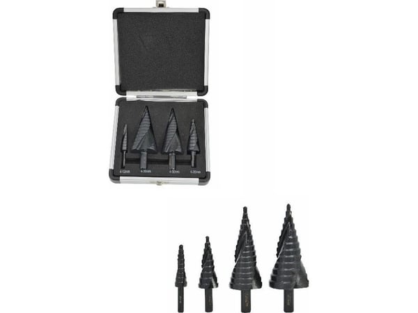 Porakone AW-Tools AW porat SPIRAALIPORAT KPL. 4kpl../ 4-12 4-20 4-32 4-39mm/ AICrN/ Musta/ CASE PLASTIC