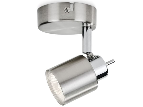 Philips Essentials Meranti tak-/väggspotlight, Utanpåliggande spotlight, GU10, 1 lampor, LED, 220-240 V, Krom