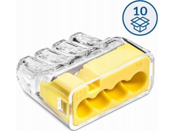 Simet pikaliitin 4x 0,75-4mm2 32A 1pakkaus=10kpl Simet Ideal SCP4 B10 88001004 läpinäkyvä/keltainen Simet Ideal SCP4 B10 88001004 läpinäkyvä/keltainen