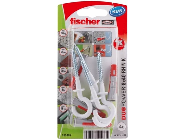 Fischer DuoPower 8 x 40 RH N K NV Raakatulppasarja 40 mm 535482 1 sarja