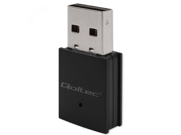 Qoltec Wireless Ultrafast Mini WiFi-sovitin | Standard AC | BT 4.0 | USB 2.0 | 600Mbps