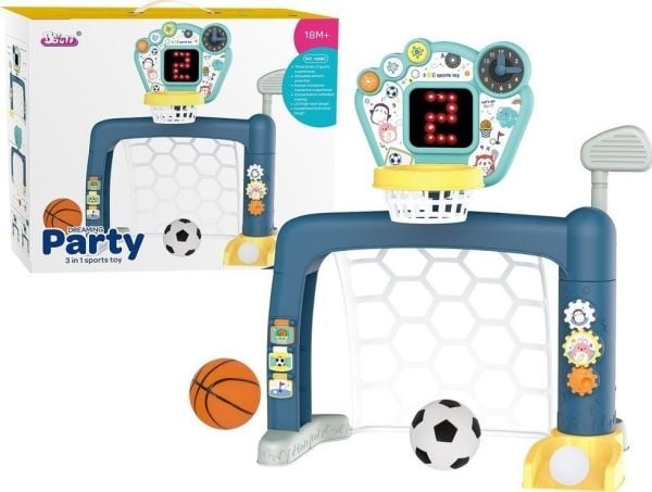 LeanToys 3in1 for småbarn Arkadespill Golf Basketball Fotball