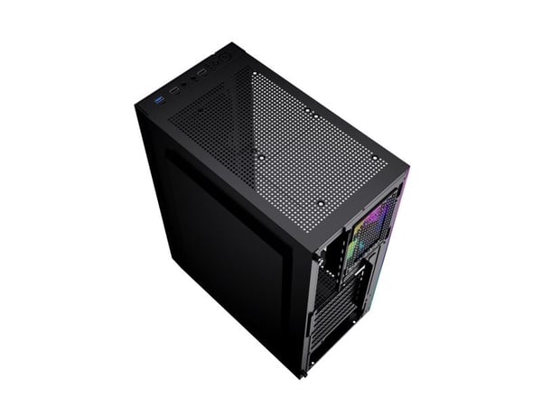 Gembird Fornax 2500 - Mid tower - ATX - sidepanel med vindu (glass) - ingen strømforsyning (ATX) - svart - USB/lyd