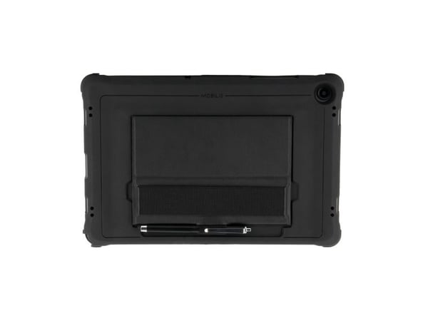 Mobilis PROTECH - Baksidedeksel for nettbrett - med stativ og håndstropp, forsterket - svart - for Samsung Galaxy Tab A9+