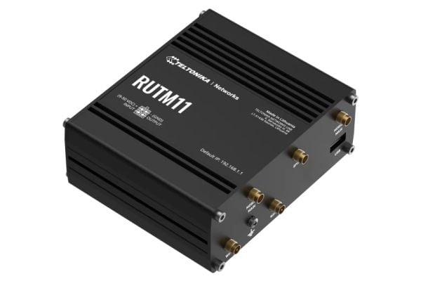 Teltonika RUTM11, Ethernet WAN, Gigabitti Ethernet, SIM-korttipaikka, musta