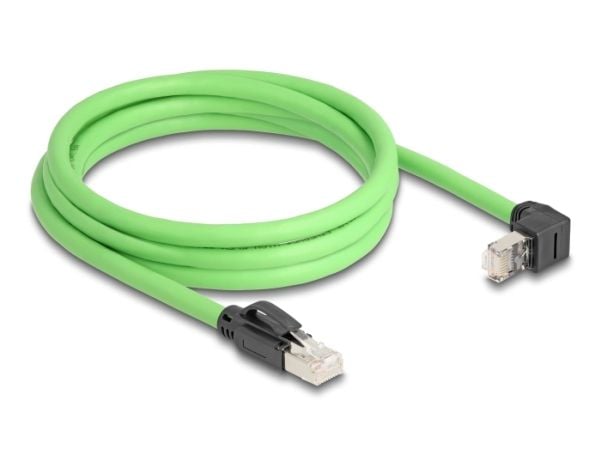 Delock - Koblingskabel - RJ-45 (hann) straight, snagless til RJ-45 (hann) oppvinklet - 2 m - 6.8 mm - SF/UTP - CAT 6a - grønn