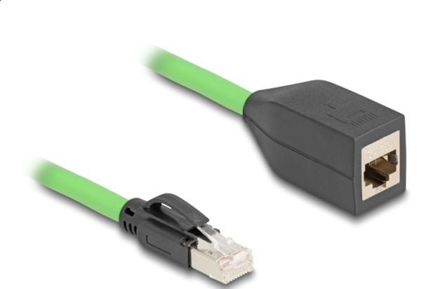 Delock - Nettverksforlengelseskabel - RJ-45 (hunn) til RJ-45 (hann) - 2 m - 6.8 mm - SF/UTP - CAT 6a - med støvel, uten hindringer - grønn