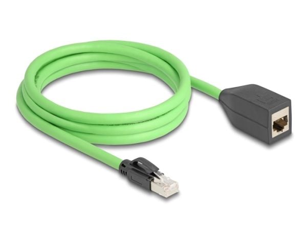Delock - Nettverksforlengelseskabel - RJ-45 (hunn) til RJ-45 (hann) - 2 m - 6.8 mm - SF/UTP - CAT 6a - med støvel, uten hindringer - grønn