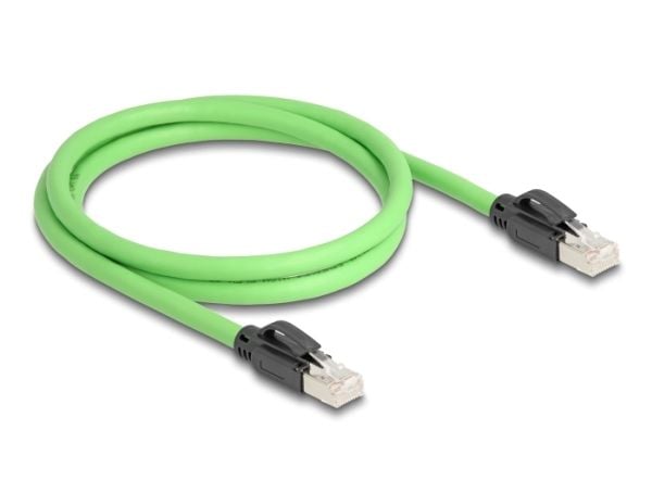 Delock - Koblingskabel - RJ-45 (hann) til RJ-45 (hann) - 1 m - 6.8 mm - SF/UTP - CAT 6a - med støvel, uten hindringer - grønn