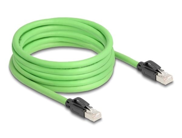 Delock - Koblingskabel - RJ-45 (hann) til RJ-45 (hann) - 5 m - 6.8 mm - SF/UTP - CAT 6a - uten hindringer - grønn