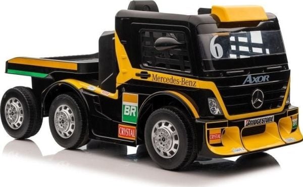 Lean Cars batteridriven bil Mercedes + släp XMX622B gul LCD