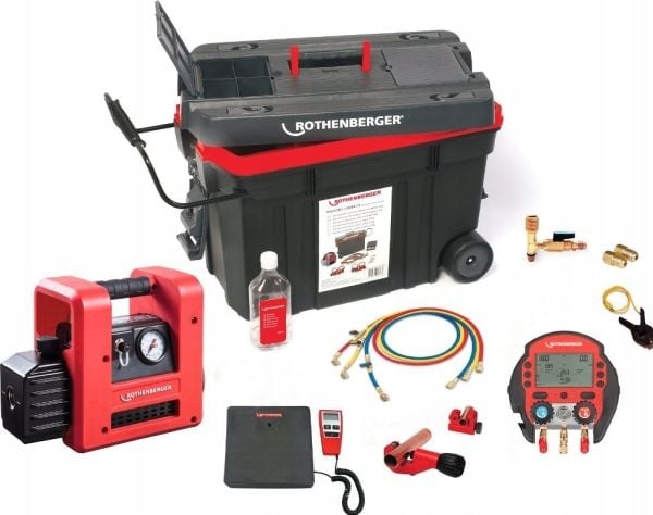 Rothenberger verktygsats kylmontörsats Rocaddy 120 Digital R32 m/pump, grenrör och tillbehör