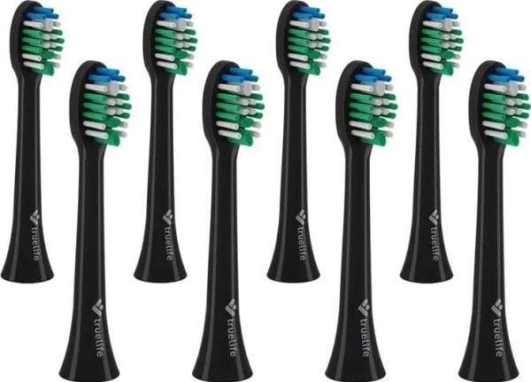 TrueLife SonicBrush kompakta borsthuvuden, svart standard 8-pack