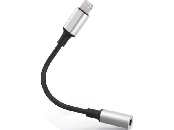 MicroConnect - Lightning til hodetelefonjakk-adapter - Lightning hann til 3,5 mm telefonjakk hunn - 10 cm - svart