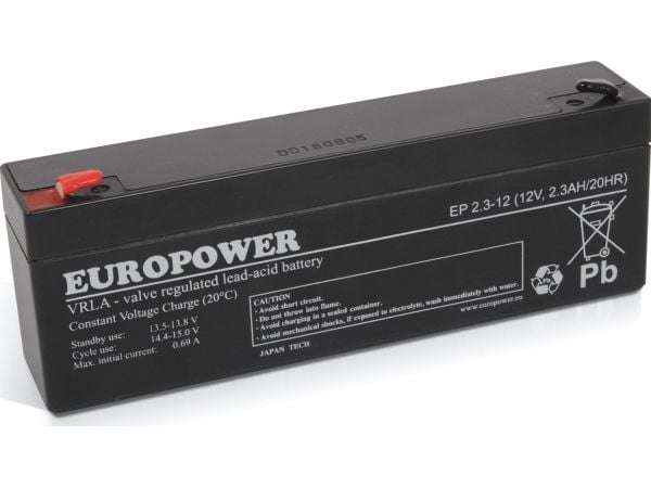 Europower batteri 12V 2.3Ah AGM Europower EP2.3-12