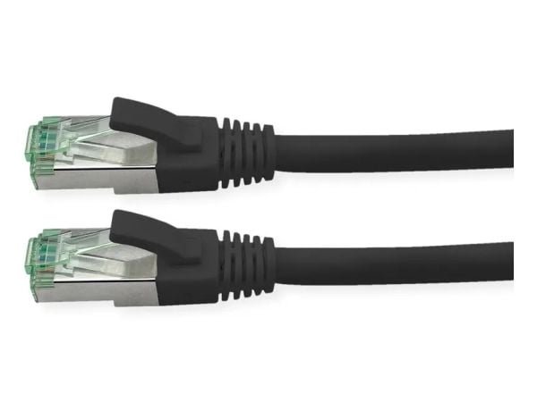 ROLINE RM S/FTP Patchkabel Kat6A/Kl.EA TPE schwarz 20m - FTP - PIMF, 20 m, Cat6a, S/FTP (S-STP), RJ-45, RJ-45, Sort
