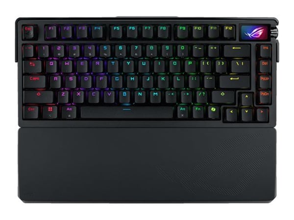 ASUS ROG Azoth Extreme - Näppäimistö - 75% - OLED-näytöllä - taustavalaistu - langaton - 2,4 GHz, Bluetooth 5.1, USB-C - avainliitin: ROG NX (hot-s...