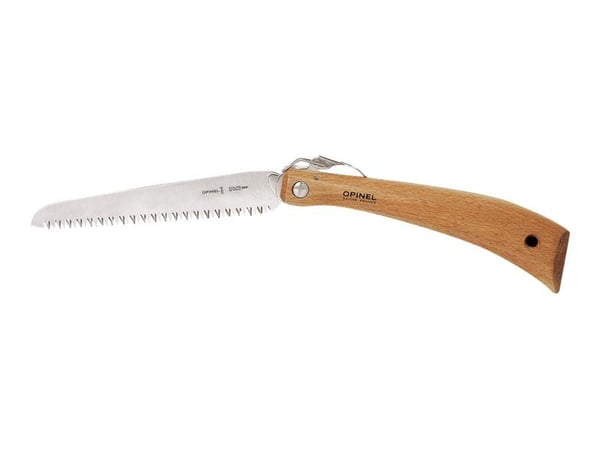 Opinel Garden N°18 - Sag - beechwood - 18 cm - small dark dashes, lysegul til rosa håndtak