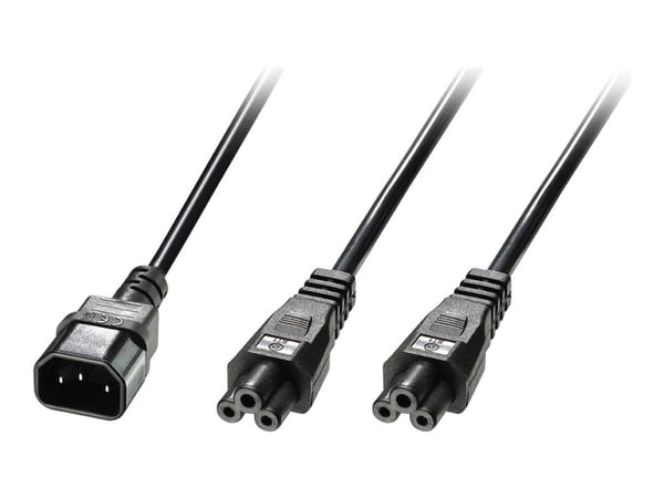 Lindy 30370, 2,5 m, C14 liitin, 2 x C5-haaroitin