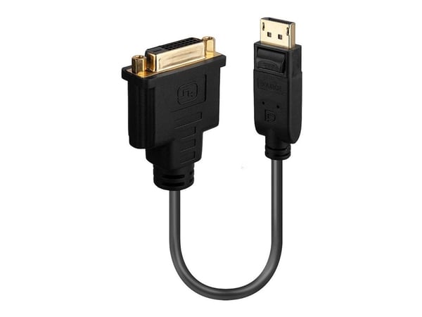 Lindy - DisplayPort-adapter - DisplayPort (hann) til DVI-D (hunn) - 15 cm - svart