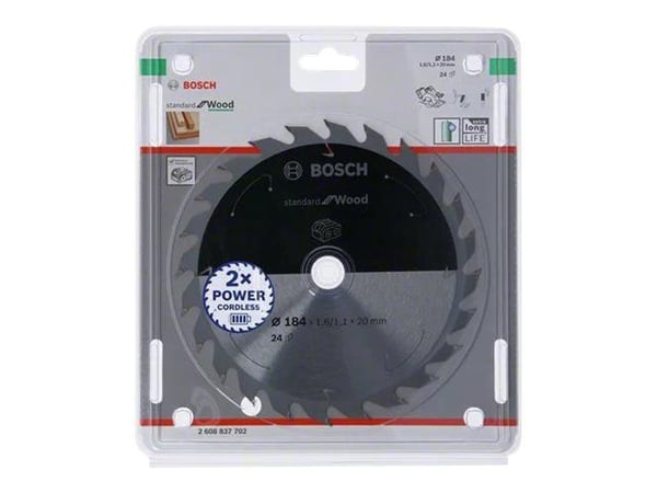 Bosch RUNDSAVKLINGE ACCU STD TRÆ 184X20MM 24T 24T