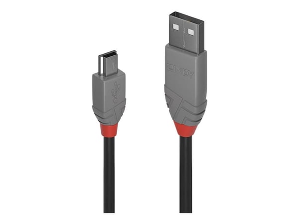 Lindy Anthra Line - USB-kabel - mini-USB type B (hann) til Micro-USB type B (hann) - USB 2.0 - 50 cm - rund - svart