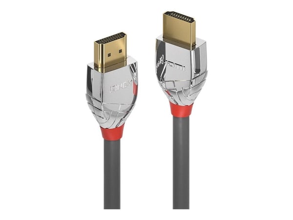 Lindy Cromo Line - HDMI-kabel med Ethernet - HDMI hann til HDMI hann - 1 m - trippel beskyttelse - grå - 4K-støtte