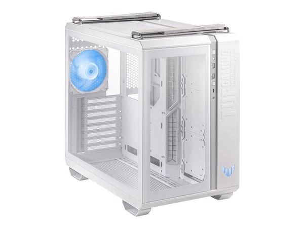 ASUS TUF Gaming GT502 Plus - Mid tower - ATX - sidepanel med vindu (herdet glass) - ingen strømforsyning - hvit - USB/lyd