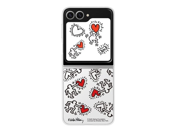 Samsung EF-ZF741 - Keith Haring - bakdeksel til mobiltelefon - hvit - for Galaxy Z Flip6