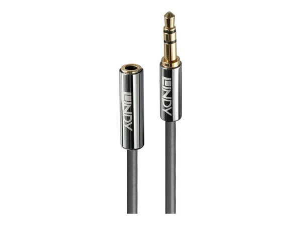 Lindy Cromo Line - Lydforlengelseskabel - mini-phone stereo 3.5 mm hann til mini-phone stereo 3.5 mm hunn - 2 m - antrasitt - rund