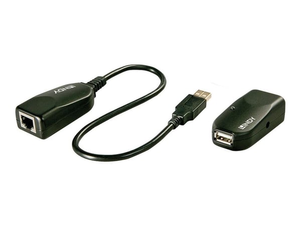 Lindy USB 2.0 Cat.5 Extender 50m, 1Port Støtter USB 2.0-enheter med en hastighet på opptil 480Mbit/s over en avstand på opptil 50m (42693)